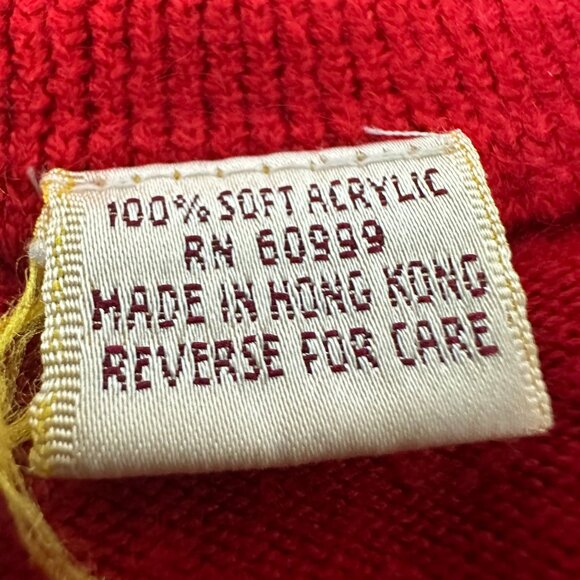 Antigua Men's Red V-Neck Sweater Size XXL 100% Acrylic Made In Hong Kong - Picture 4 of 5